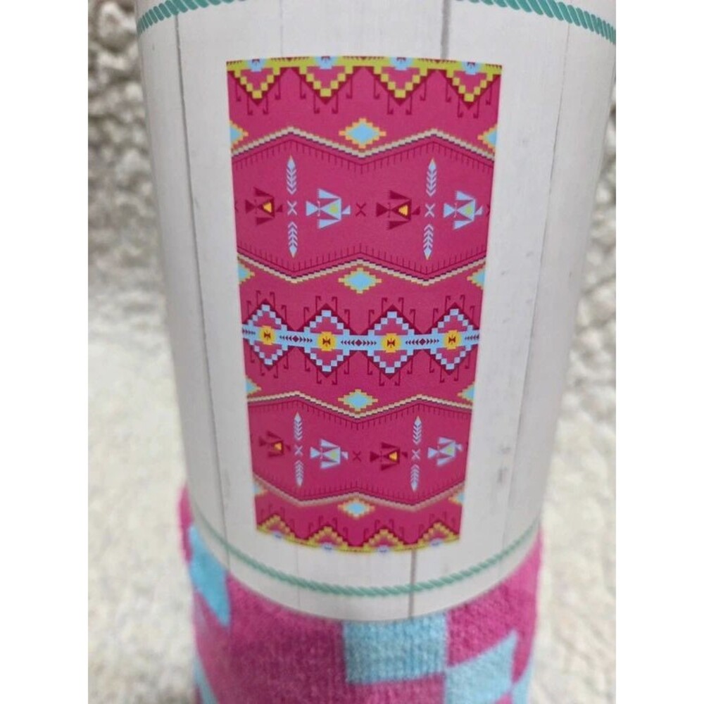 Loire Shore Beach Towel 30x60 Pink Aztec design
